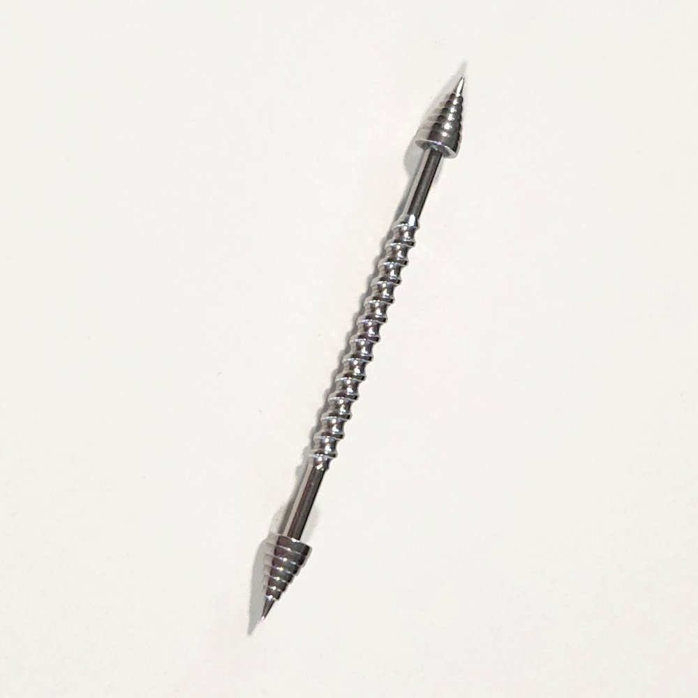 Industrial piercing barbell Spiked 14 ga gauge